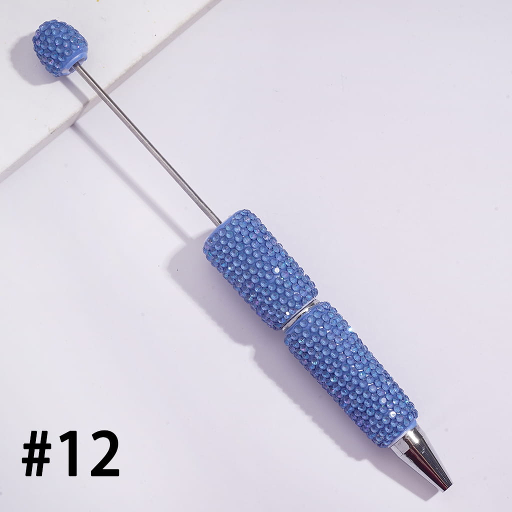 Beadable Clay Pens with Sparkling Rhinestones in UV Coating Process Covered the Entire Pens, Multi-Color (Please Read the Description)