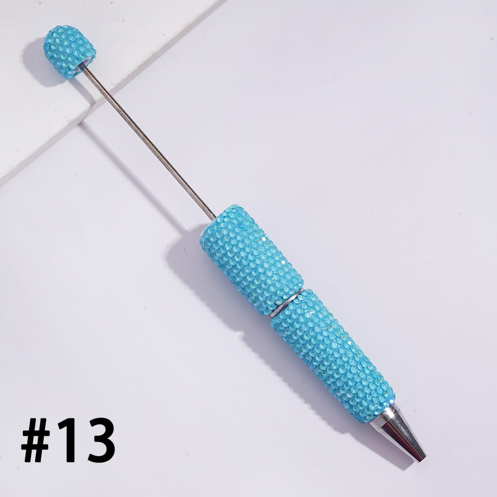 Beadable Clay Pens with Sparkling Rhinestones in UV Coating Process Covered the Entire Pens, Multi-Color (Please Read the Description)