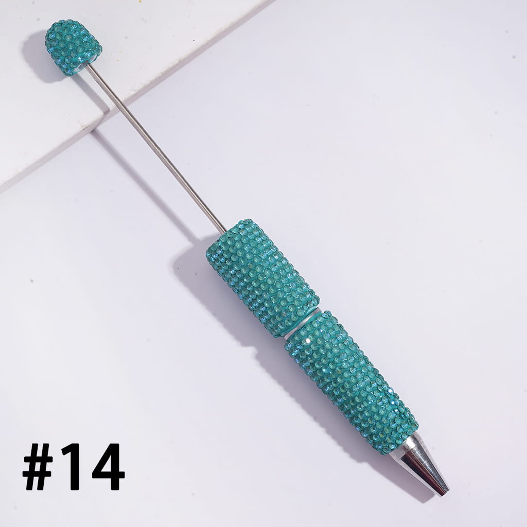 Beadable Clay Pens with Sparkling Rhinestones in UV Coating Process Covered the Entire Pens, Multi-Color (Please Read the Description)