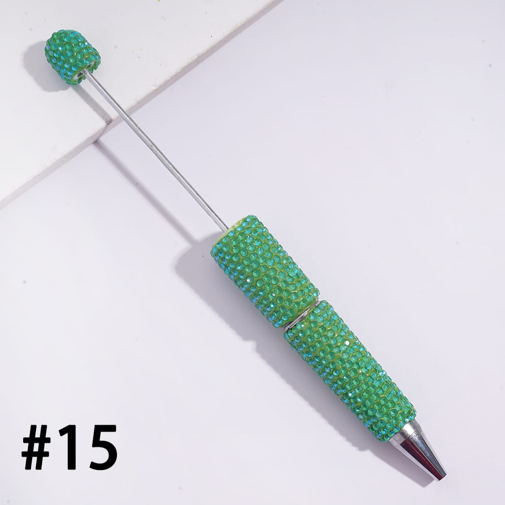 Beadable Clay Pens with Sparkling Rhinestones in UV Coating Process Covered the Entire Pens, Multi-Color (Please Read the Description)