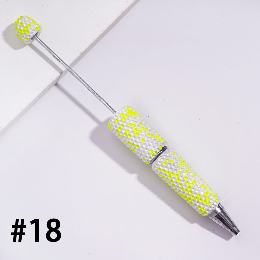 Beadable Clay Pens with Sparkling Rhinestones in UV Coating Process Covered the Entire Pens, Multi-Color (Please Read the Description)