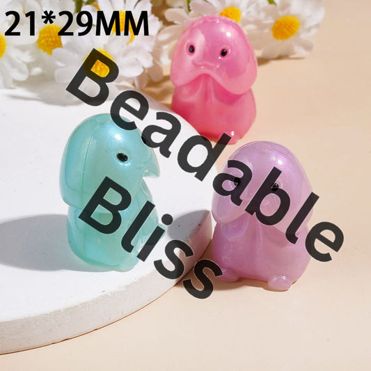 Soft PVC Rubber Beads UV Coating Man Exclusive Theme, 21*29MM, Multi-Color, Random Mix