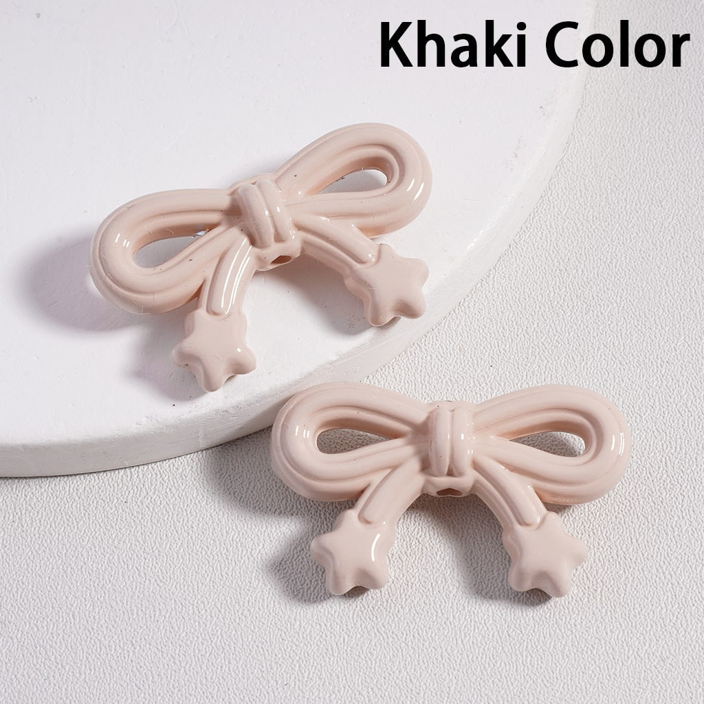 Cute Bowknot & Mini Star Solid Color Acrylic Beads 19*33MM (Single Color is available for 200pcs(Whole Bag)Only)