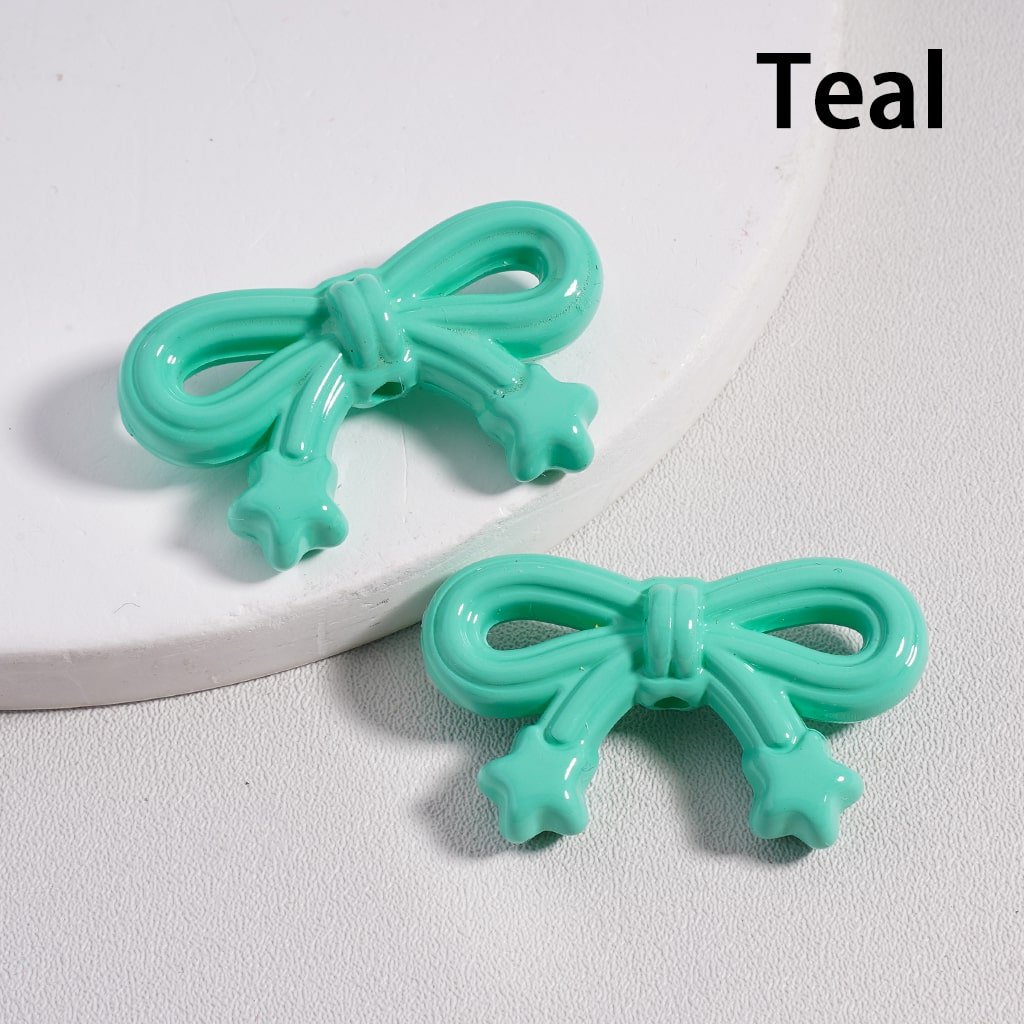 Cute Bowknot & Mini Star Solid Color Acrylic Beads 19*33MM (Single Color is available for 200pcs(Whole Bag)Only)