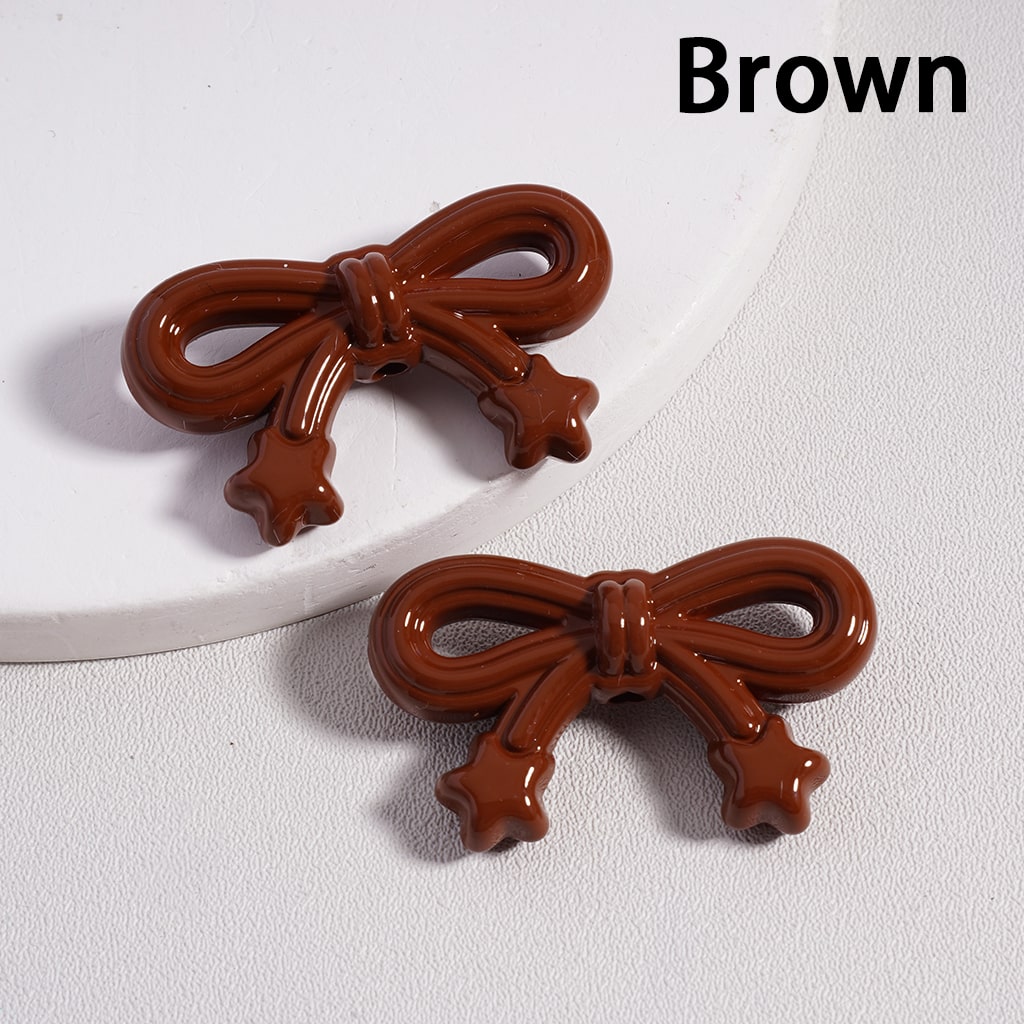 Cute Bowknot & Mini Star Solid Color Acrylic Beads 19*33MM (Single Color is available for 200pcs(Whole Bag)Only)