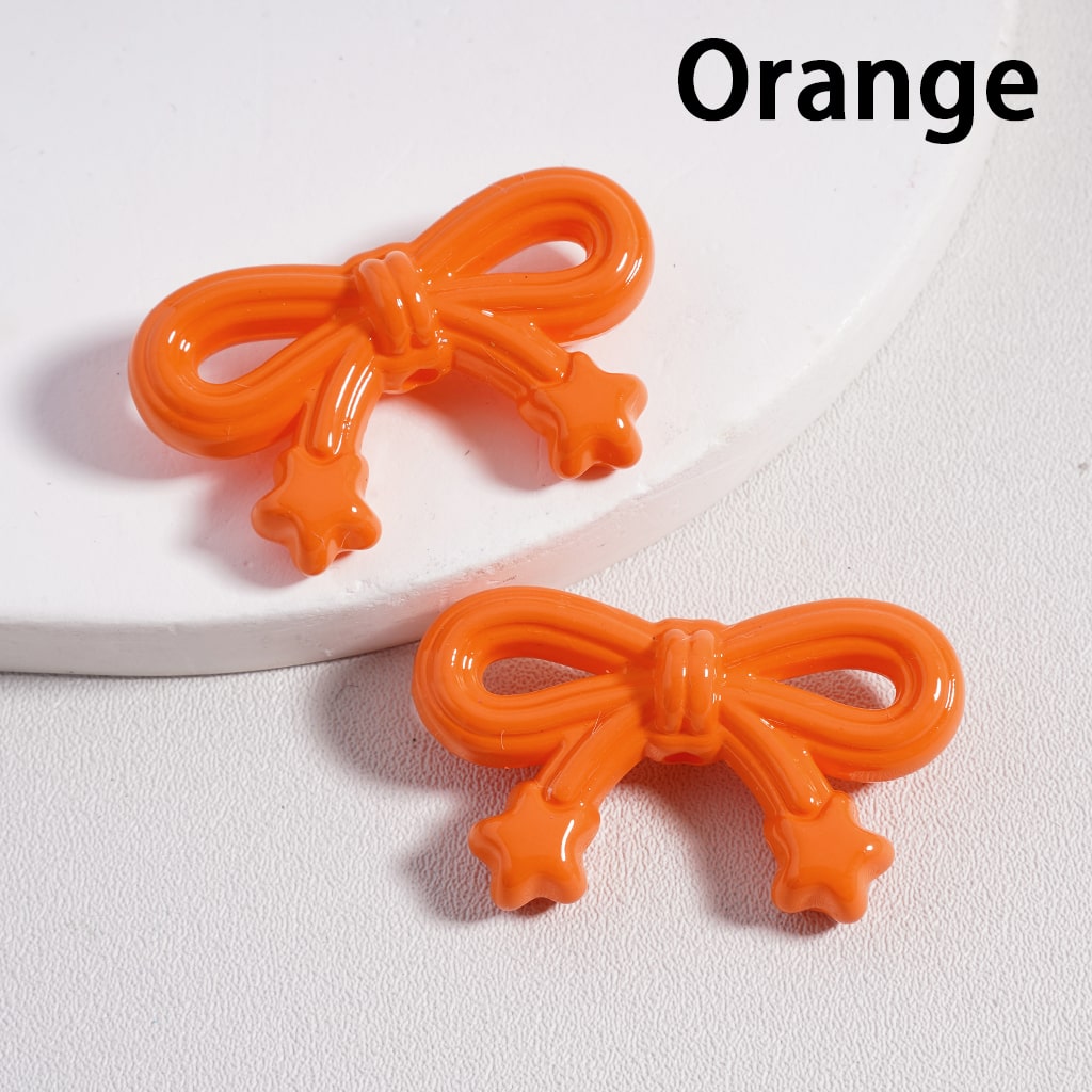 Cute Bowknot & Mini Star Solid Color Acrylic Beads 19*33MM (Single Color is available for 200pcs(Whole Bag)Only)