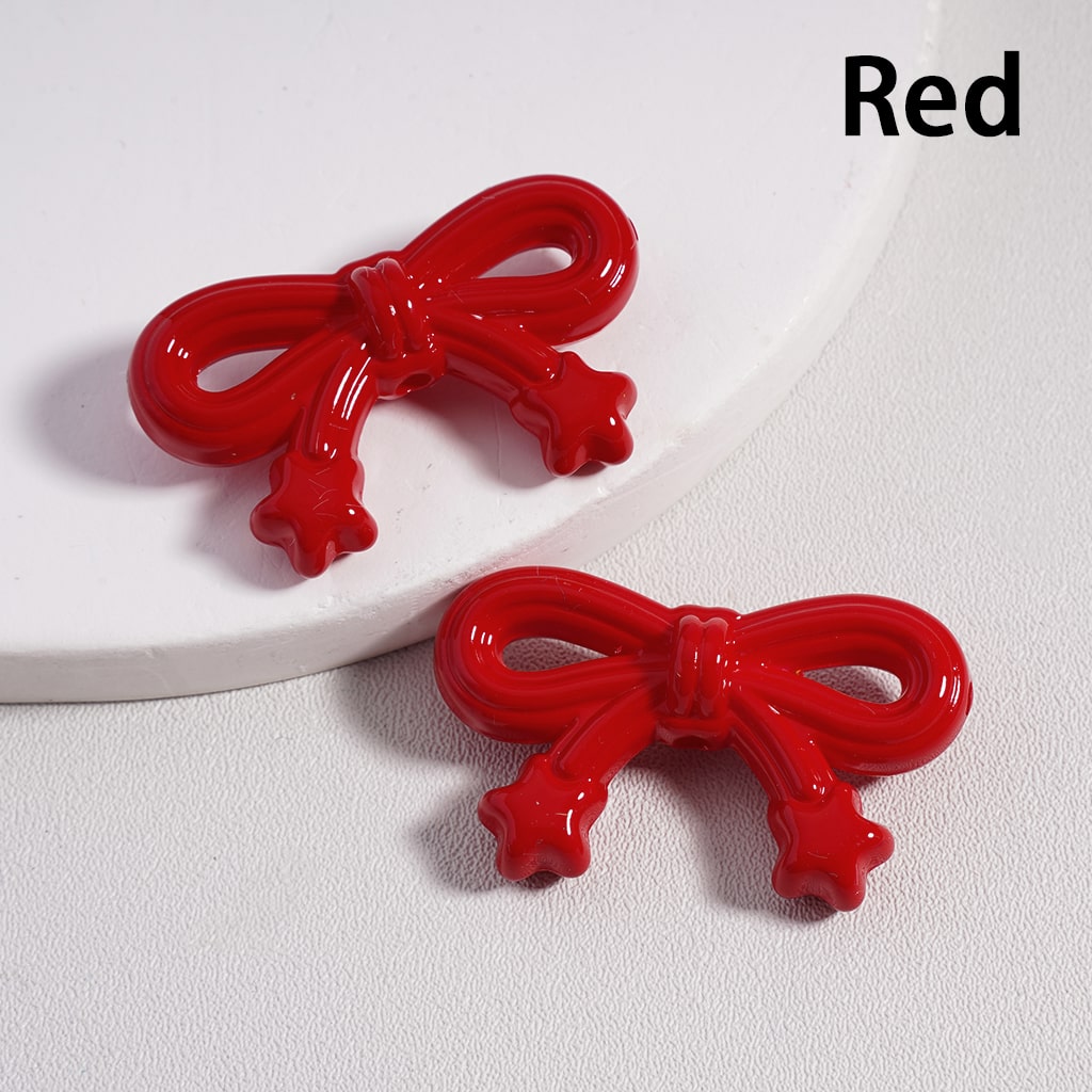 Cute Bowknot & Mini Star Solid Color Acrylic Beads 19*33MM (Single Color is available for 200pcs(Whole Bag)Only)