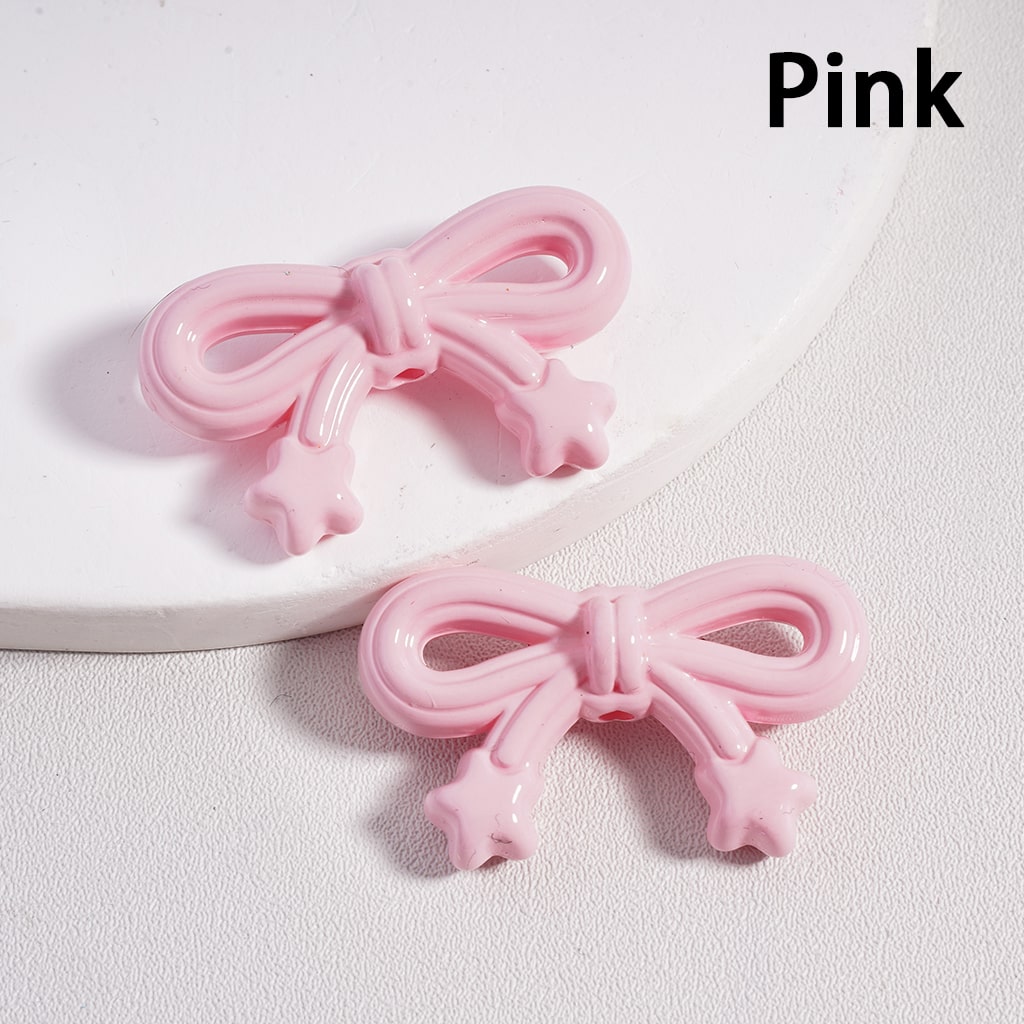 Cute Bowknot & Mini Star Solid Color Acrylic Beads 19*33MM (Single Color is available for 200pcs(Whole Bag)Only)