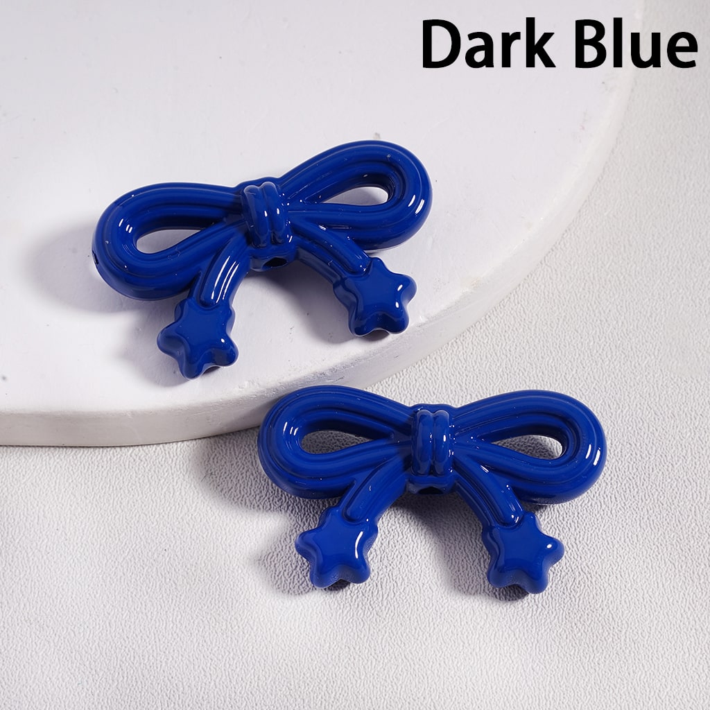 Cute Bowknot & Mini Star Solid Color Acrylic Beads 19*33MM (Single Color is available for 200pcs(Whole Bag)Only)