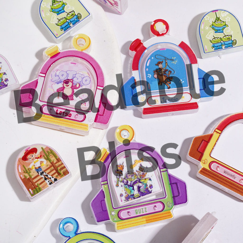 Acrylic Beads and Pendants Toy Adventure Character Rocket Spacecraft Design & Archway Shaped Piece, Random Mix (Please Read Description)