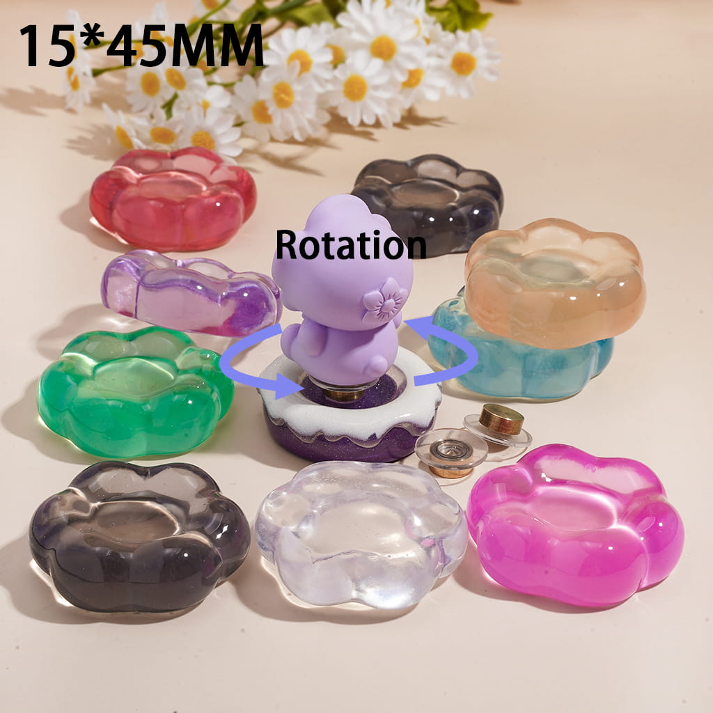 DIY Acrylic Base Series, Clear Flower and Cake Shaped Base, Multi-Color, Random Mix (Please Read Description)