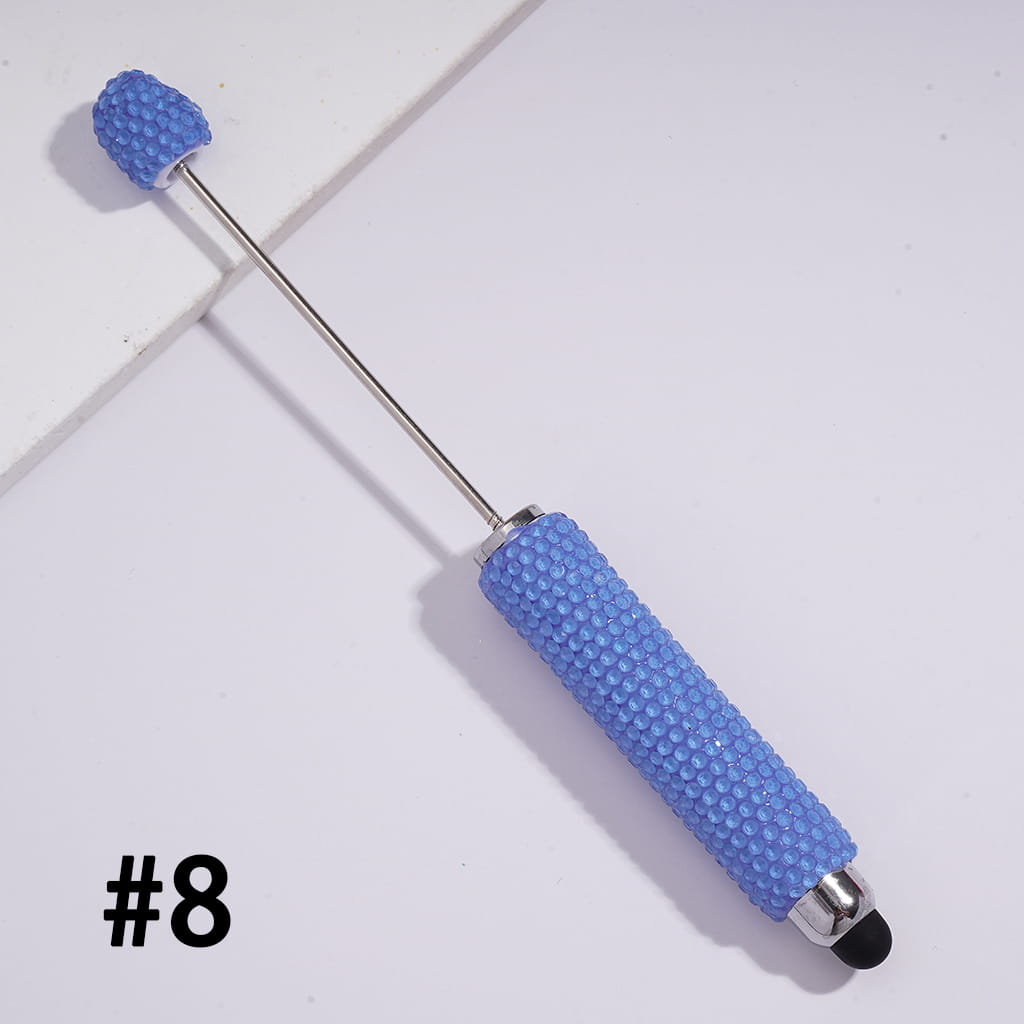 DIY Beadable Clay Stylus Pens with Rhinestones Covered the Entire Pens, Touch-Sensitive Pens for Smart Devices, Fluorescent Colors