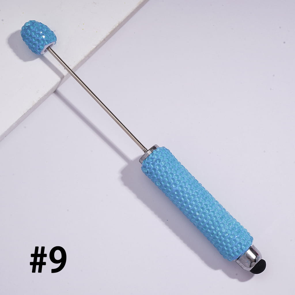 DIY Beadable Clay Stylus Pens with Rhinestones Covered the Entire Pens, Touch-Sensitive Pens for Smart Devices, Fluorescent Colors