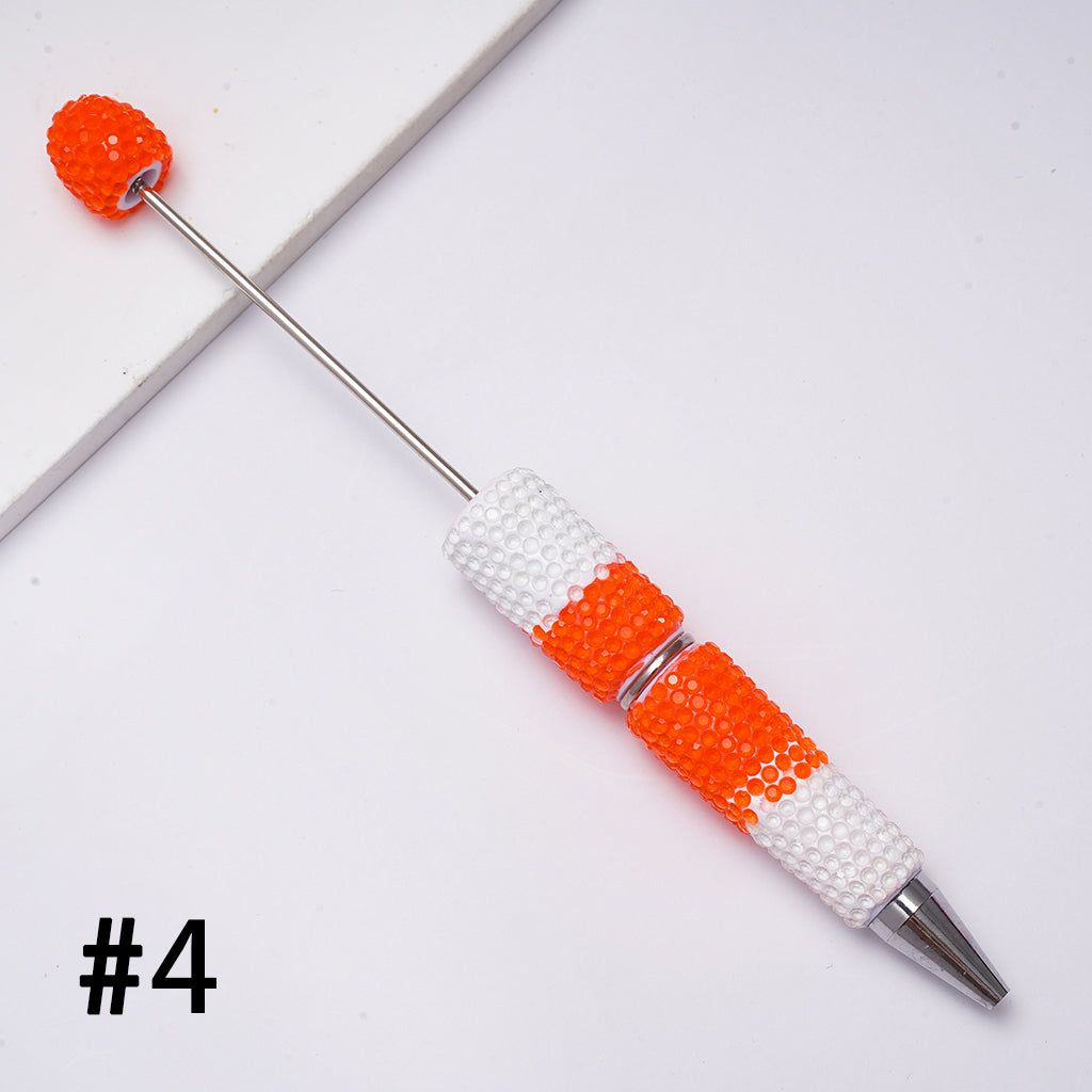 Beadable Clay Pens with Three Layers Colors Rhinestones Covered the Entire Pens, Neon Colors
