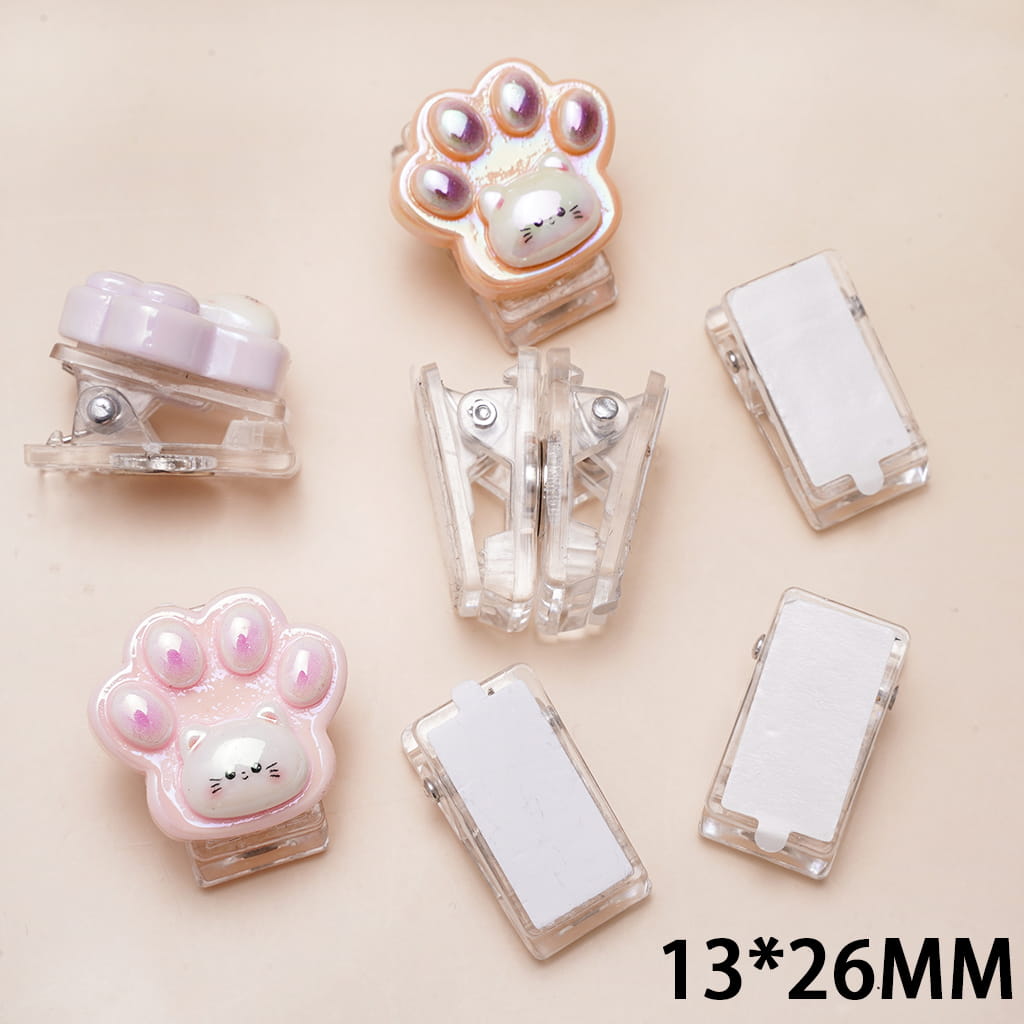 DIY Clear Acrylic Clip with Tape and Magnet, 13*26MM (Do Not Include Charm)