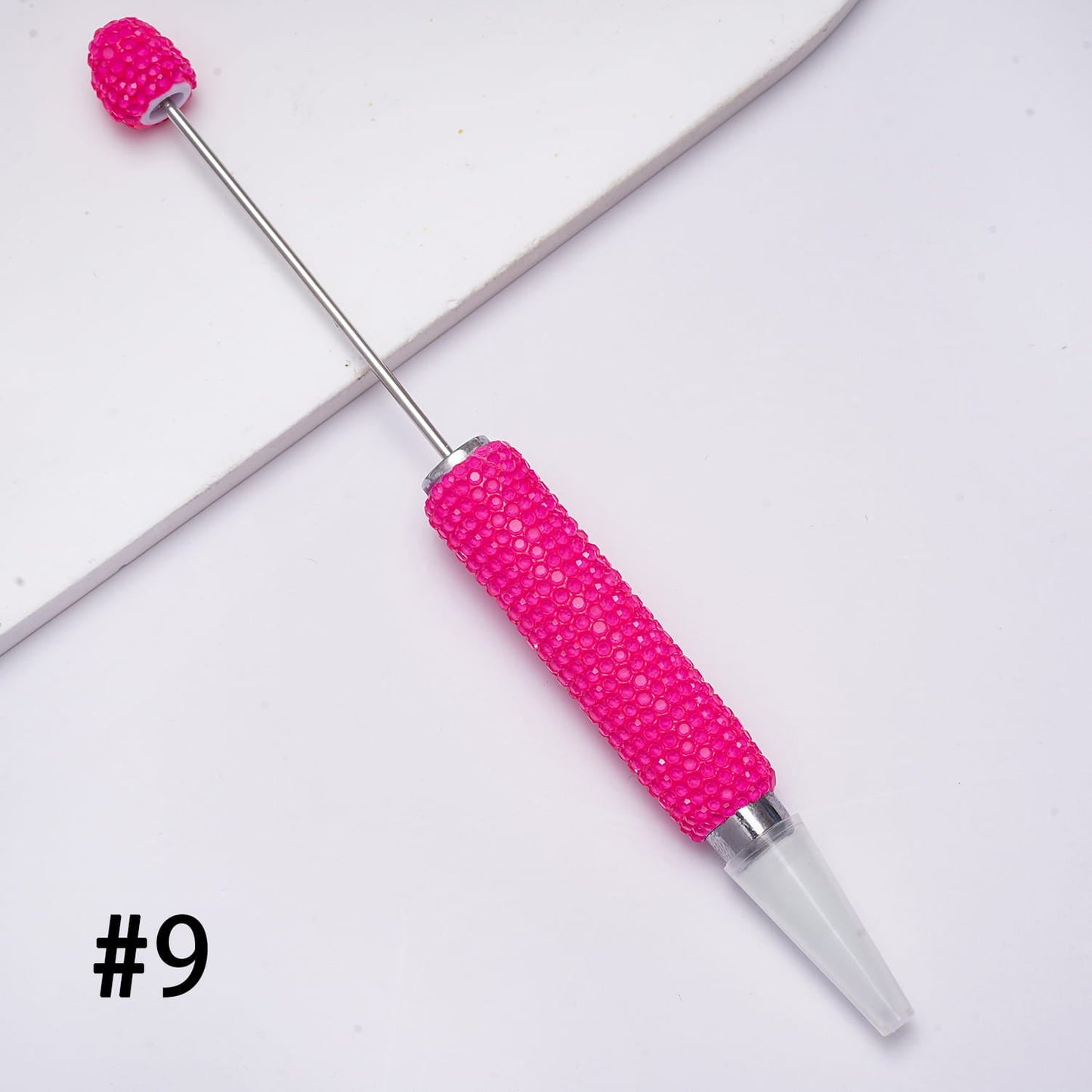Beadable Clay Wax Tool Pen for Rhinestone Picker Dotting, w Rhinestones Covered the Entire Pens, Neon Colors (The Wax Head is available to replace)