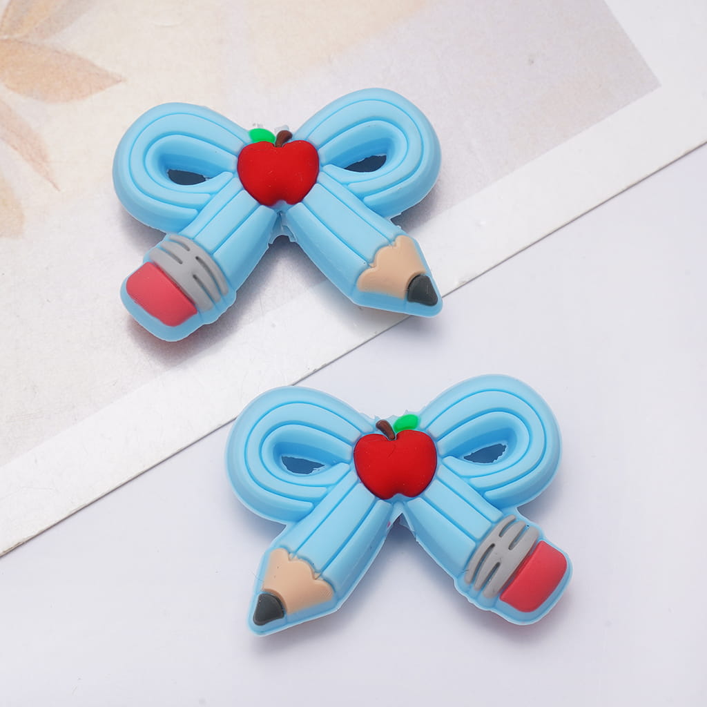 Silicone Focal Beads Bowtie Shaped Pencil in Assorted Colors