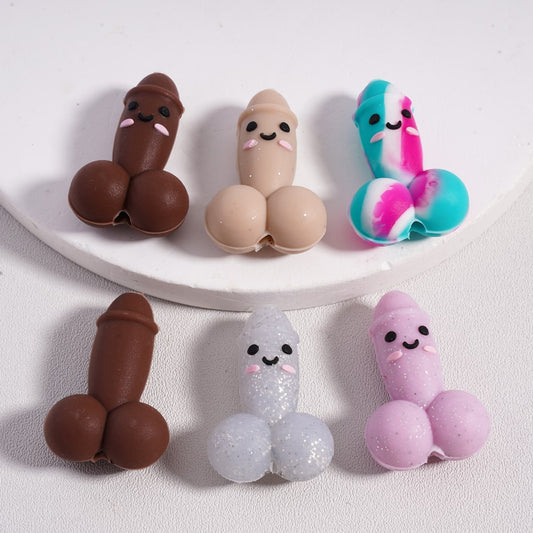 3D Character Man Man Part Dick Richard Cartoon Figure Design Silicone Focal Bead