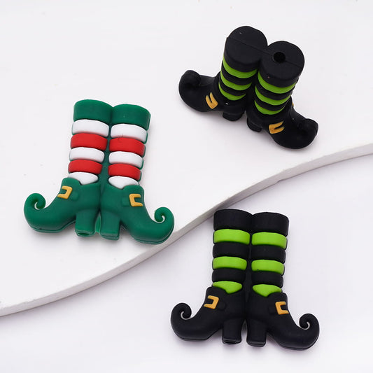 Saint Patrick’s Day Design Witch Boot in Various Colors Silicone Focal Beads