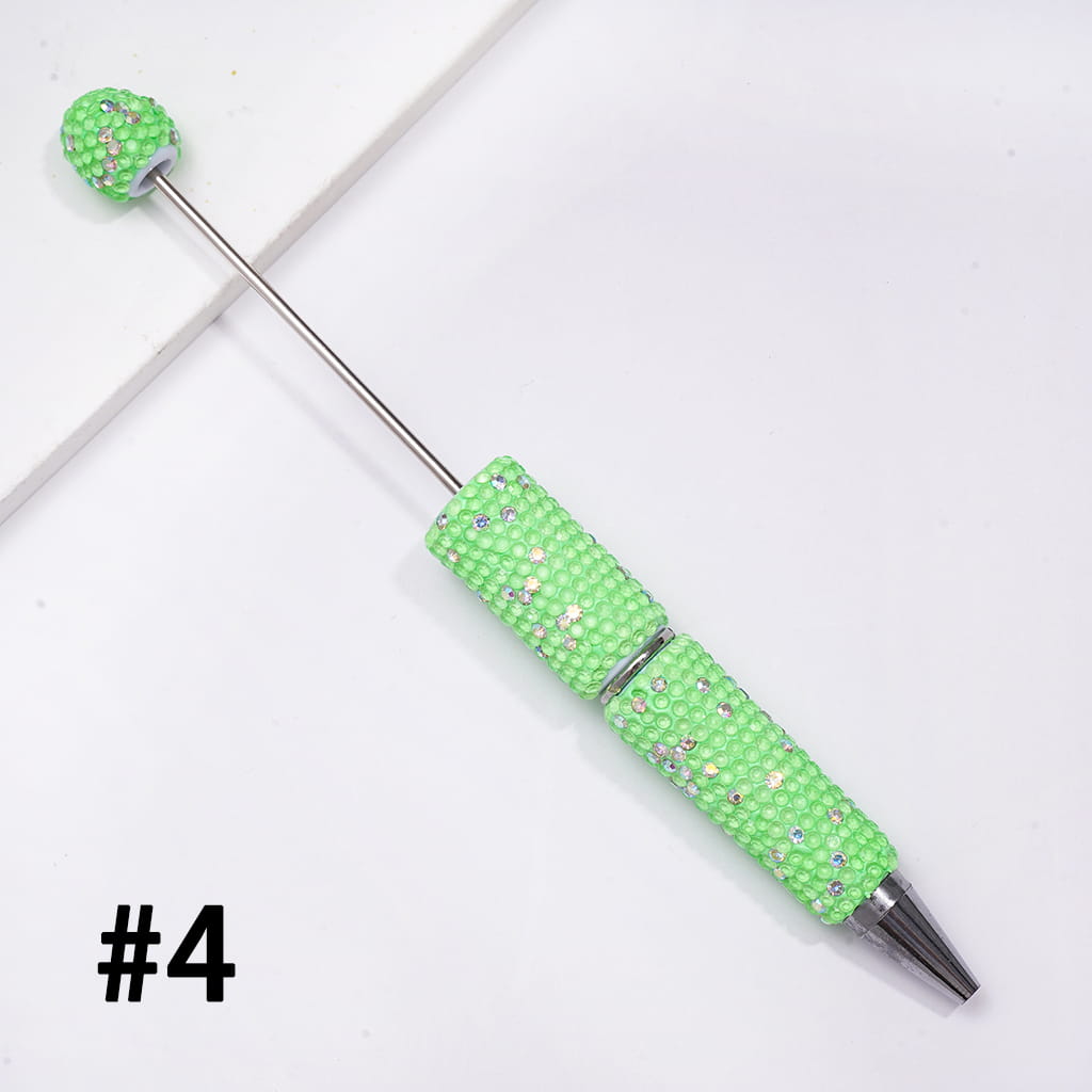 Beadable Clay Pens with Multi-Color & AB Rhinestones Covered the Entire Pens, Neon