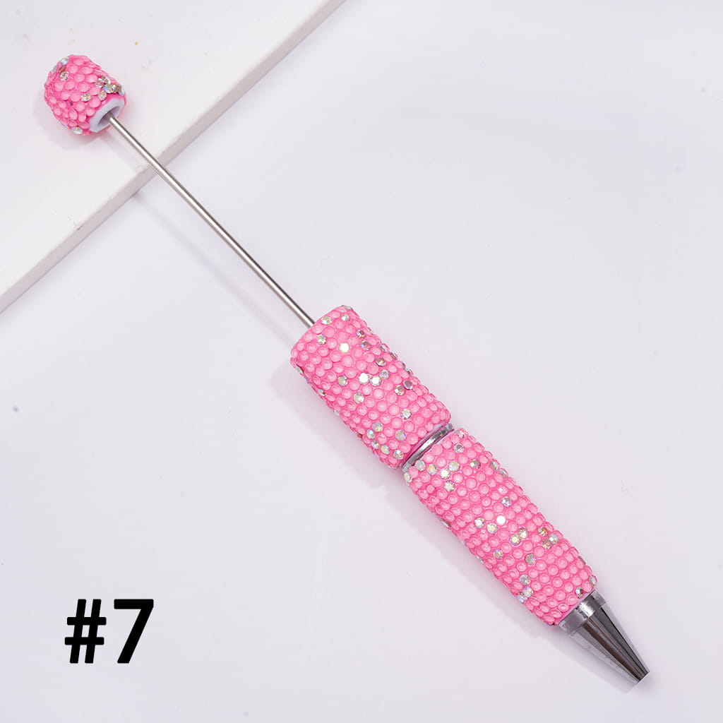 Beadable Clay Pens with Multi-Color & AB Rhinestones Covered the Entire Pens, Neon