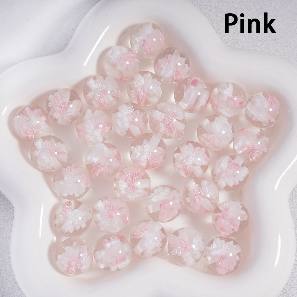 Luminous Color Changing with Embedded Glitter Butterfly Clear Round Acrylic Bead 16mm