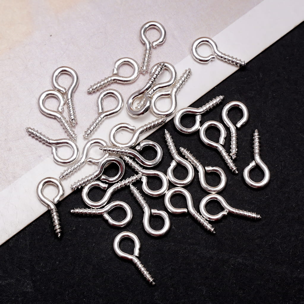 DIY Silver Alloy Pendants Tiny Empty Support Needle for Jewelry Accessories, Length Around 10MM