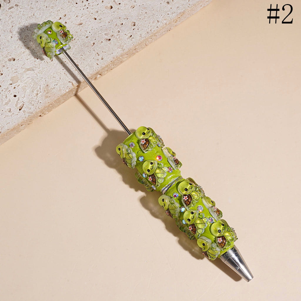 Cute Animal Sea Marine Life Series with Fish Turtle Beadable Clay Pens with AB Rhinestones
