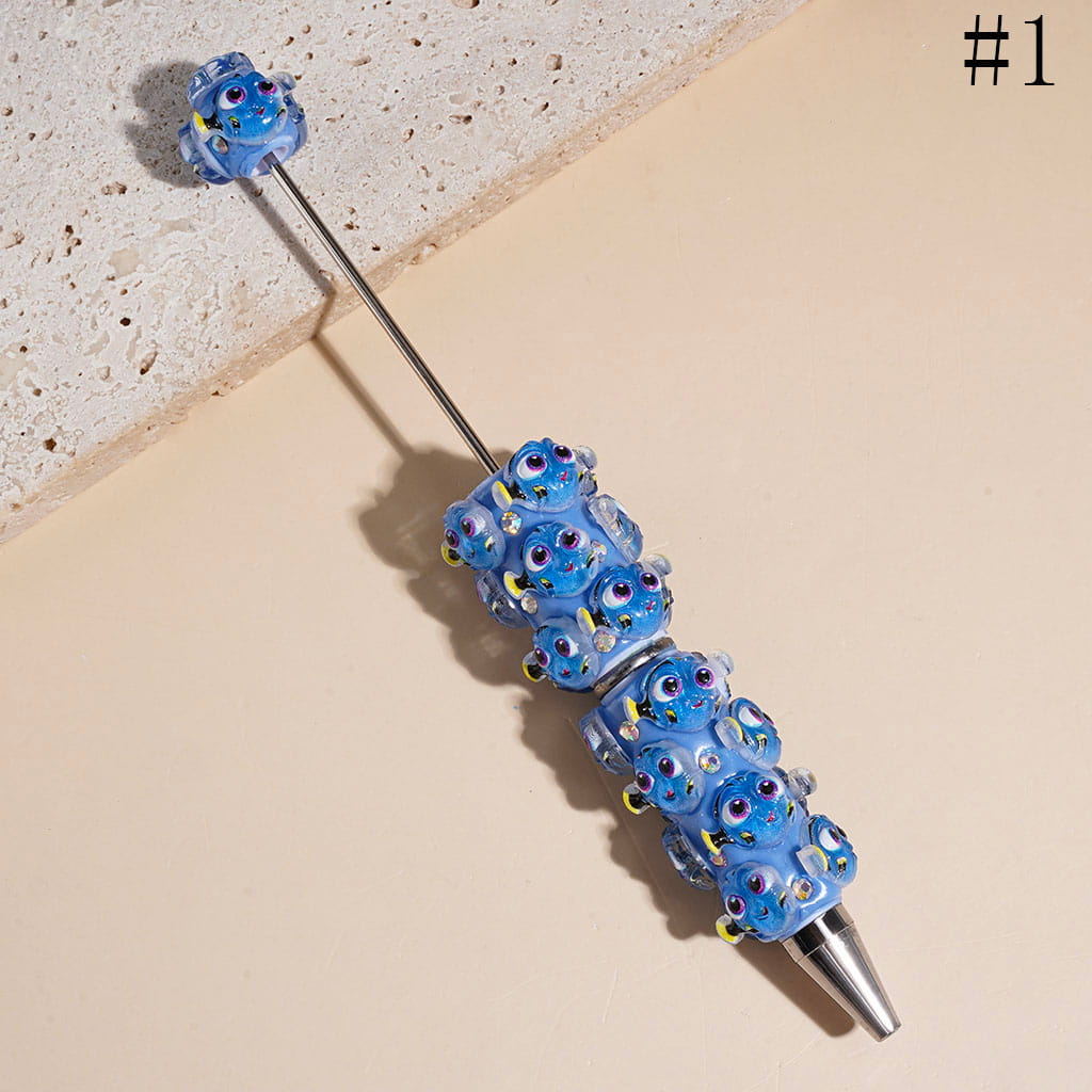 Cute Animal Sea Marine Life Series with Fish Turtle Beadable Clay Pens with AB Rhinestones