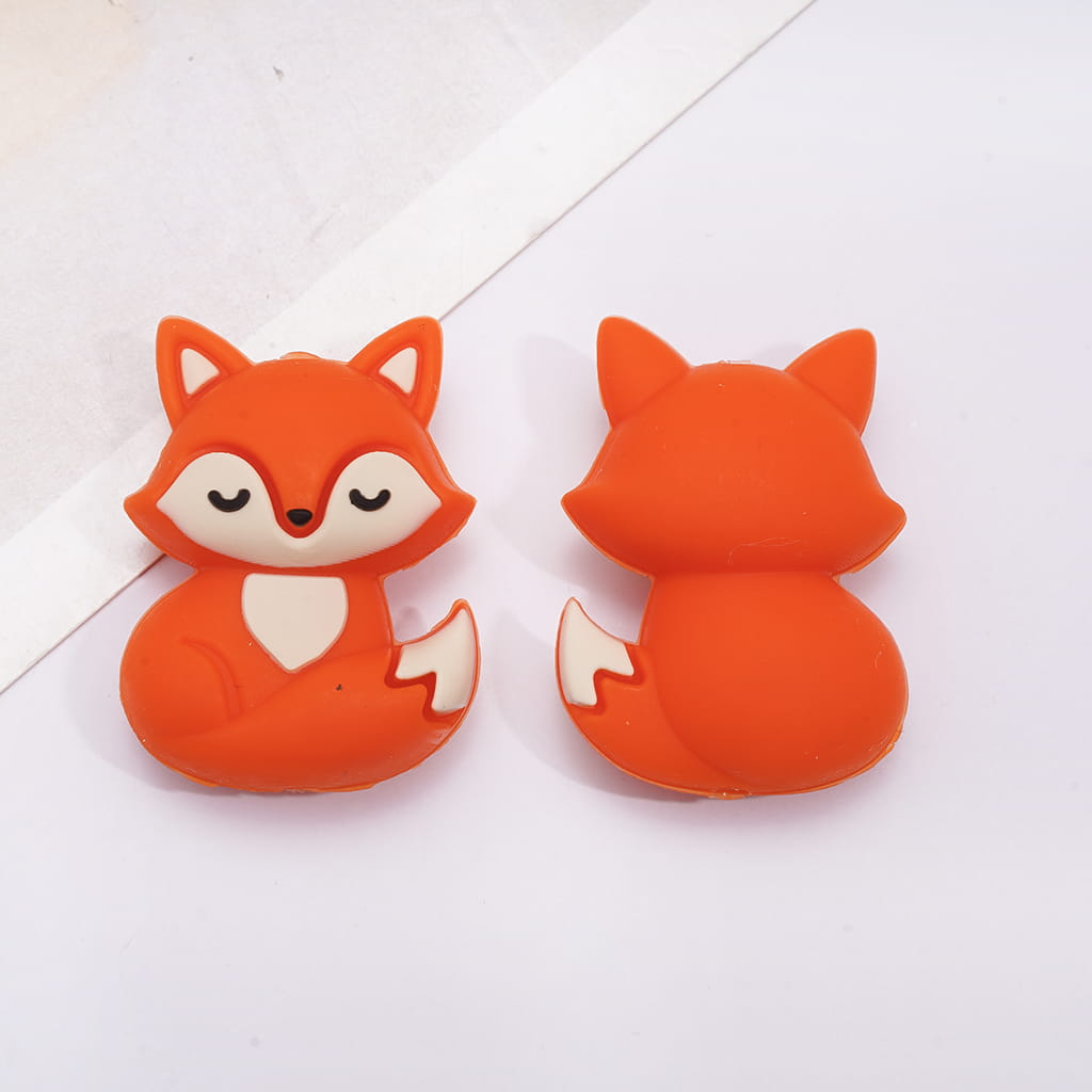 3D Gnome Elf Series and Sleeping Fox Various Colors Autumn Theme Silicone Focal Beads