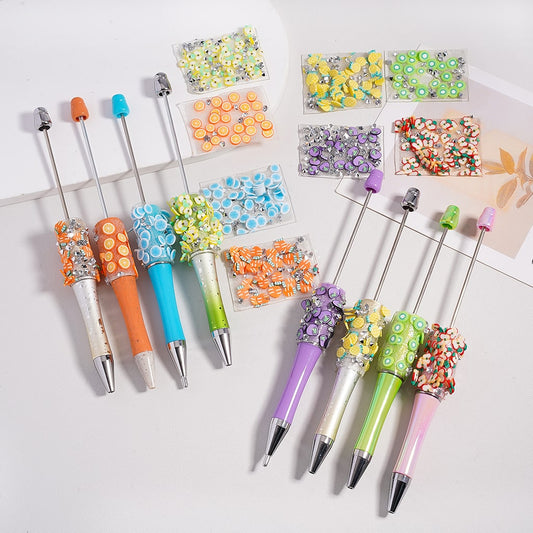 DIY Bling Bling Wrap Tape Fruits Series Apple, Orange, Kiwi, Pineapple, Carrot for Pen, Clear Cone Shape with Rhinestones, 78 pcs Sheet