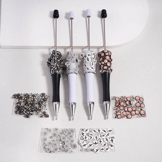 DIY Bling Bling Halloween Wrap Tapes Ghost, Pumpkin, Spider Web, Bat Rhinestones for Pen, 78 pcs Sheet Cone-Shape, 40×28 mm