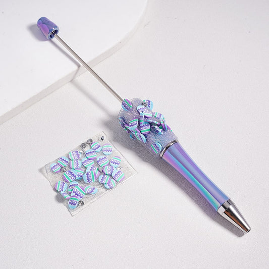 DIY Bling Bling Wrap Tape Easter Eggs with White Pearls & Rhinestones, Clear Cone Shape for Pen Around 40*28MM, (78pcs in 1 Sheet), Please Read the Description