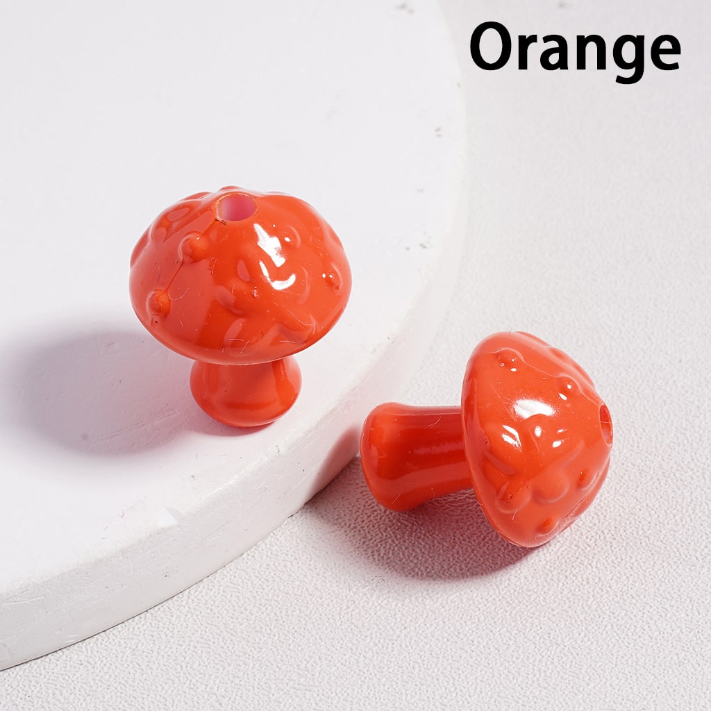 Glossy Multi Color Cute Mushroom in Solid Color, Acrylic Beads 18MM Height (with Stoving Varnish Process) (Single Color is available for 200pcs(Whole Bag) Only)
