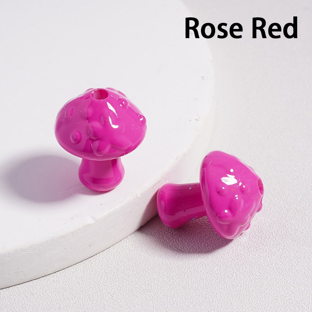 Glossy Multi Color Cute Mushroom in Solid Color, Acrylic Beads 18MM Height (with Stoving Varnish Process) (Single Color is available for 200pcs(Whole Bag) Only)
