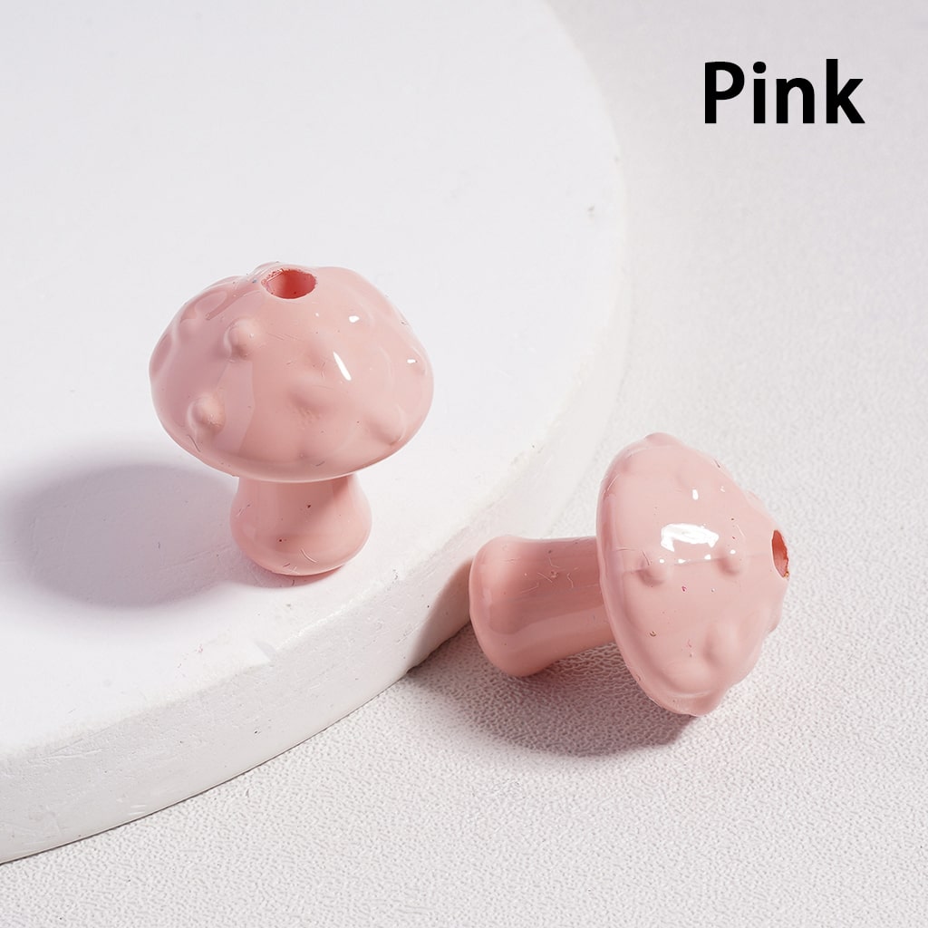 Glossy Multi Color Cute Mushroom in Solid Color, Acrylic Beads 18MM Height (with Stoving Varnish Process) (Single Color is available for 200pcs(Whole Bag) Only)