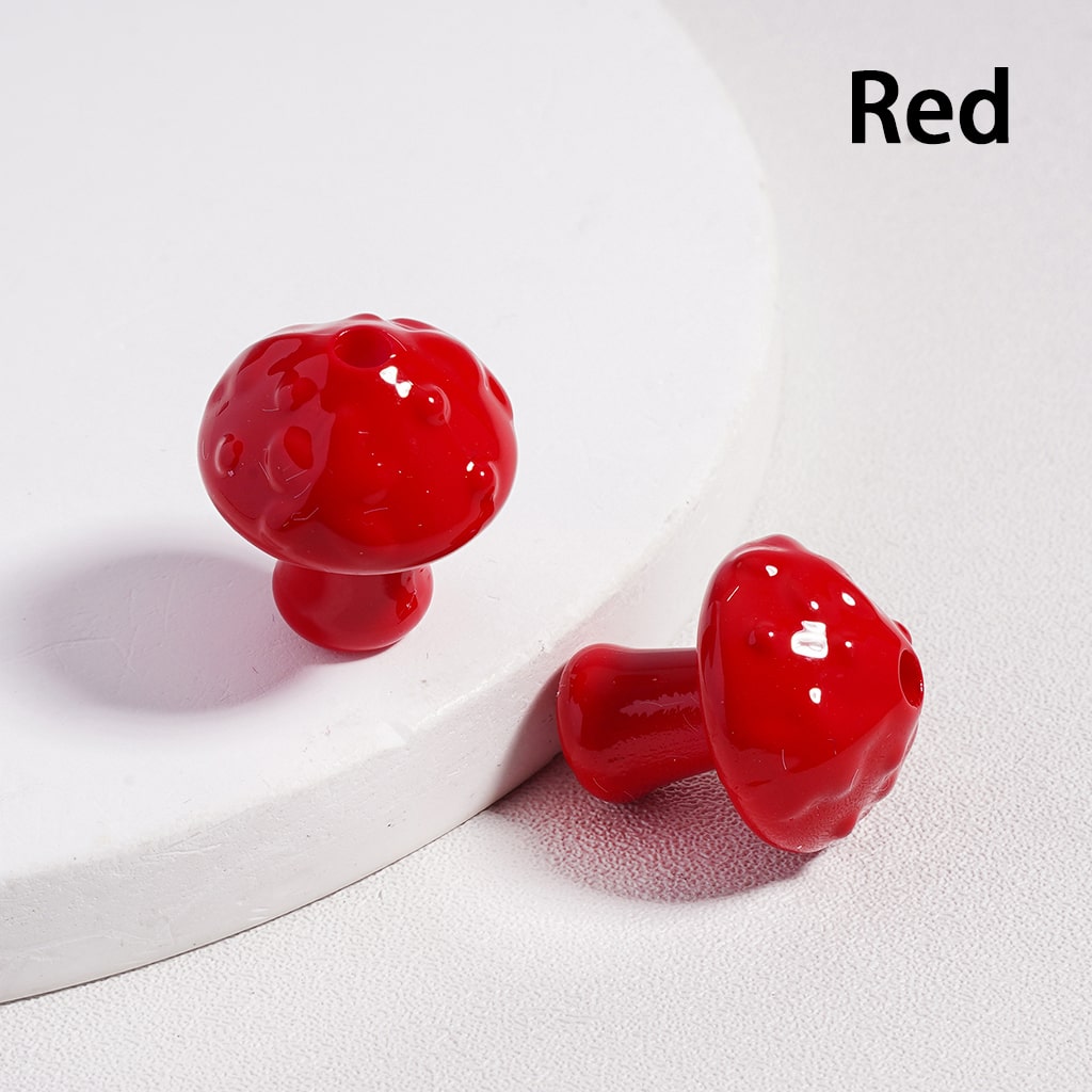 Glossy Multi Color Cute Mushroom in Solid Color, Acrylic Beads 18MM Height (with Stoving Varnish Process) (Single Color is available for 200pcs(Whole Bag) Only)