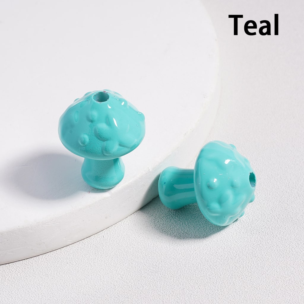 Glossy Multi Color Cute Mushroom in Solid Color, Acrylic Beads 18MM Height (with Stoving Varnish Process) (Single Color is available for 200pcs(Whole Bag) Only)