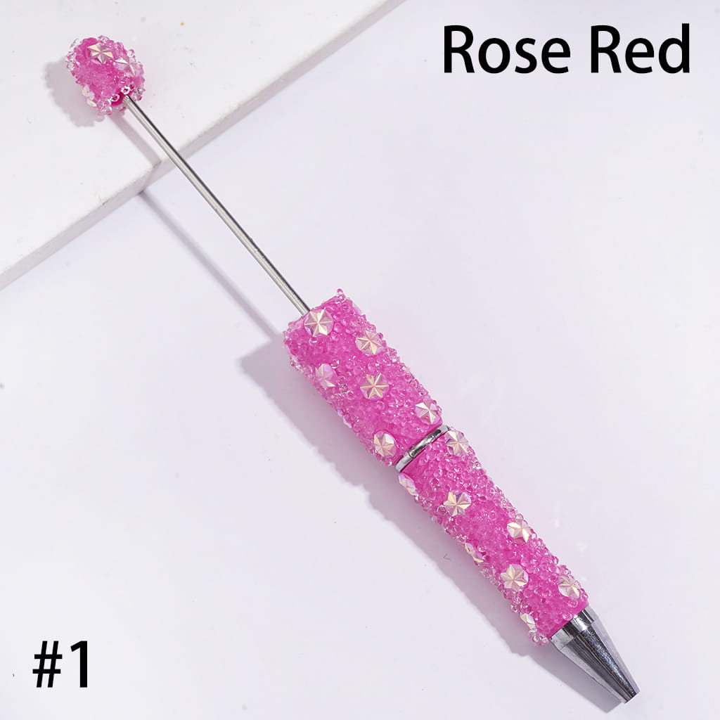 UV Coating Snowflake & Clear Cone-Shaped Rhinestones Sugar Beadable Pens, Multi-Color