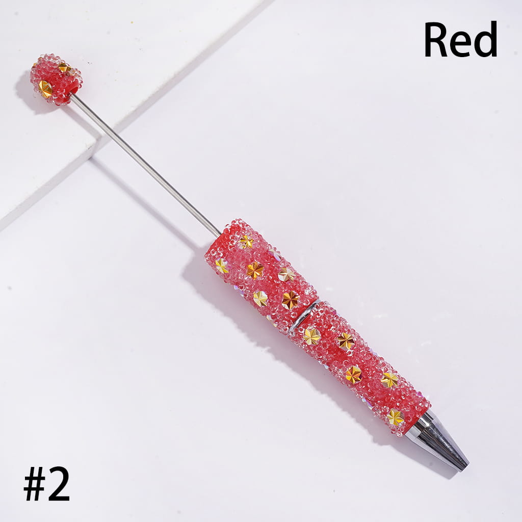 UV Coating Snowflake & Clear Cone-Shaped Rhinestones Sugar Beadable Pens, Multi-Color