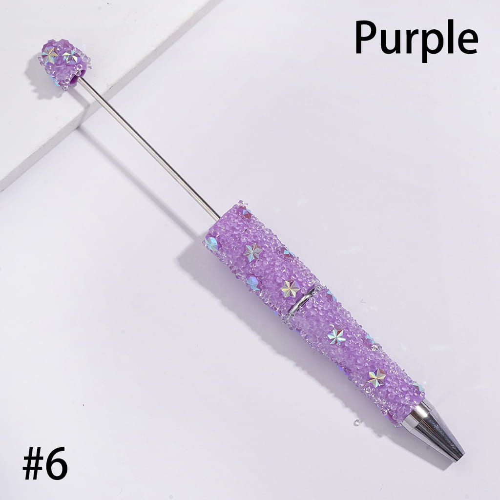 UV Coating Snowflake & Clear Cone-Shaped Rhinestones Sugar Beadable Pens, Multi-Color