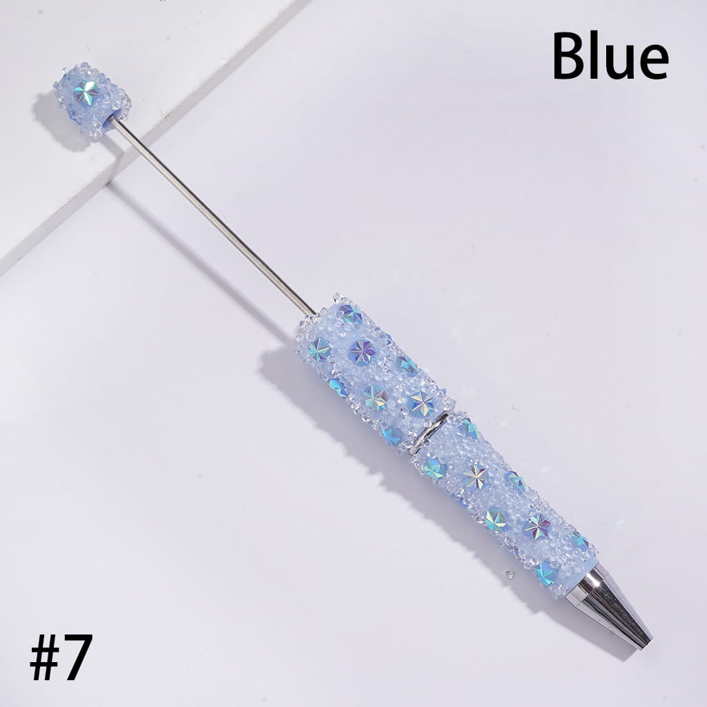 UV Coating Snowflake & Clear Cone-Shaped Rhinestones Sugar Beadable Pens, Multi-Color