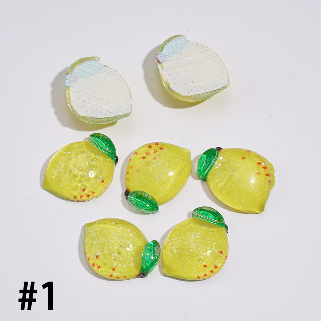 DIY Mini Strawberry, Watermelon, Peach, Lemon, Apple, Cherry, Pineapple and Grape Acrylic Fruits Mix for Beads Jewelry Accessories