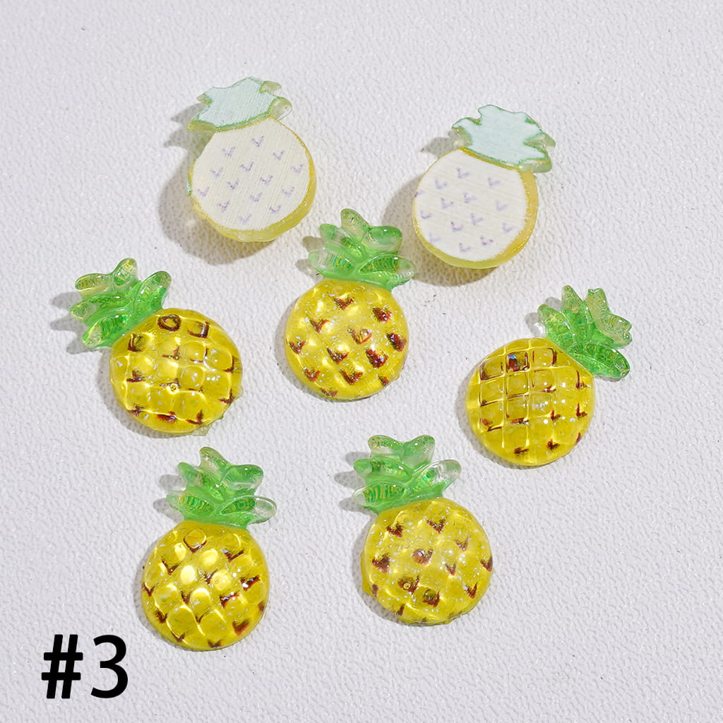 DIY Mini Strawberry, Watermelon, Peach, Lemon, Apple, Cherry, Pineapple and Grape Acrylic Fruits Mix for Beads Jewelry Accessories