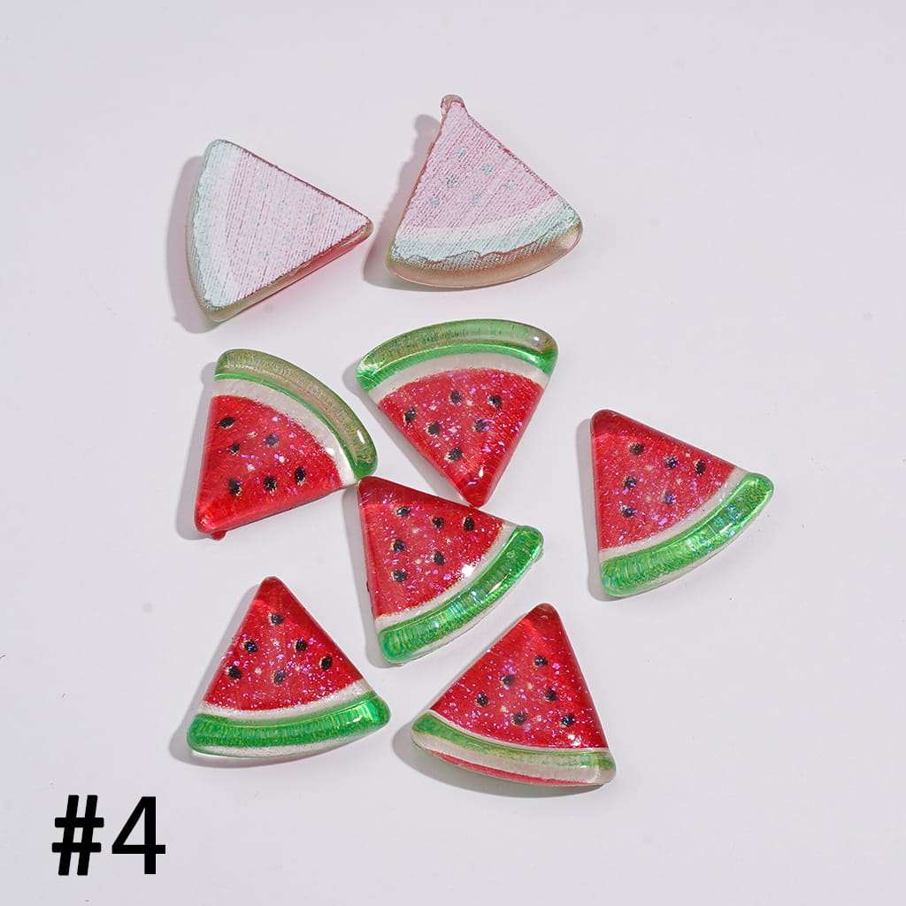 DIY Mini Strawberry, Watermelon, Peach, Lemon, Apple, Cherry, Pineapple and Grape Acrylic Fruits Mix for Beads Jewelry Accessories