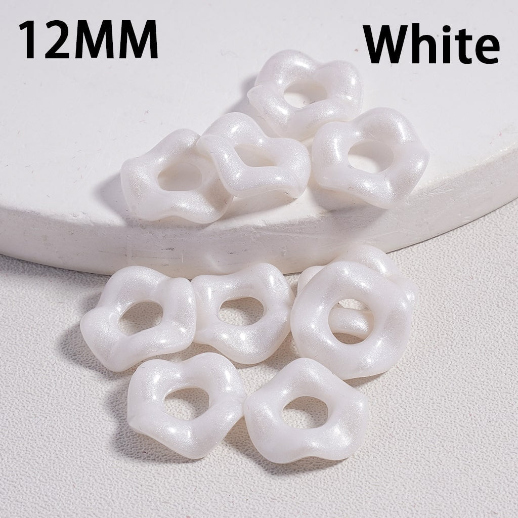 Light-Color Series Wavy Acrylic Spacer Beads Light Color Series, 12MM (Single Color is available for 500pcs(Whole Bag) Only)