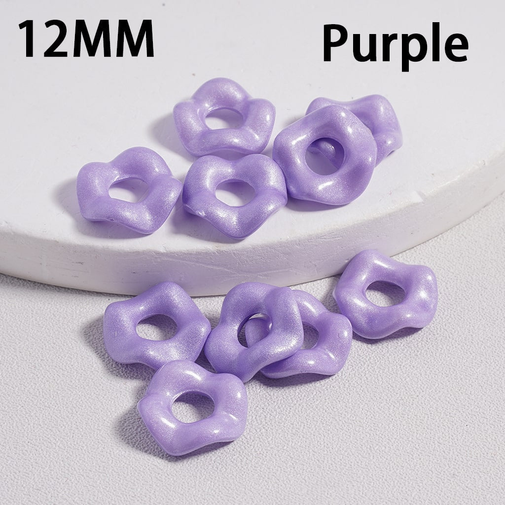 Light-Color Series Wavy Acrylic Spacer Beads Light Color Series, 12MM (Single Color is available for 500pcs(Whole Bag) Only)