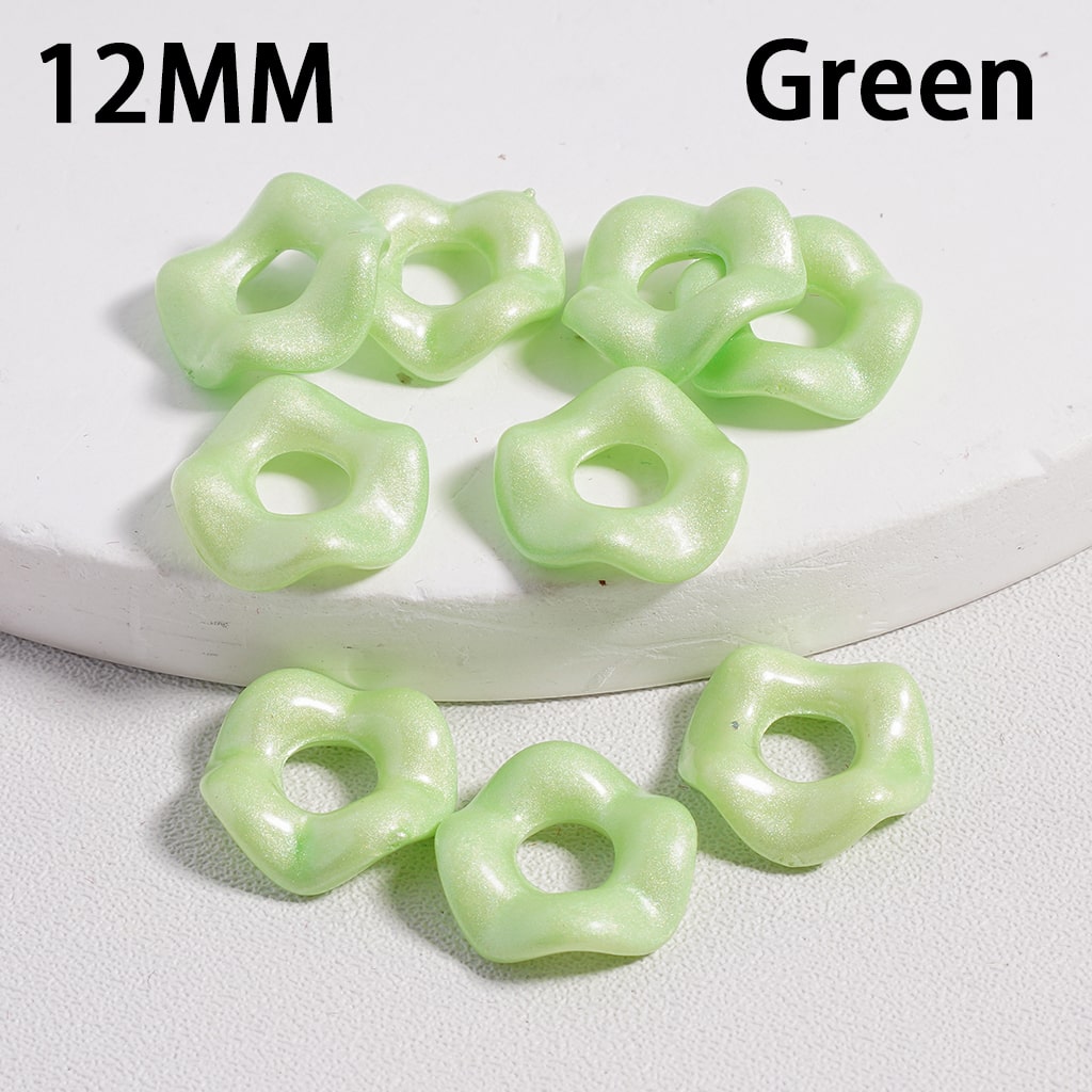 Light-Color Series Wavy Acrylic Spacer Beads Light Color Series, 12MM (Single Color is available for 500pcs(Whole Bag) Only)