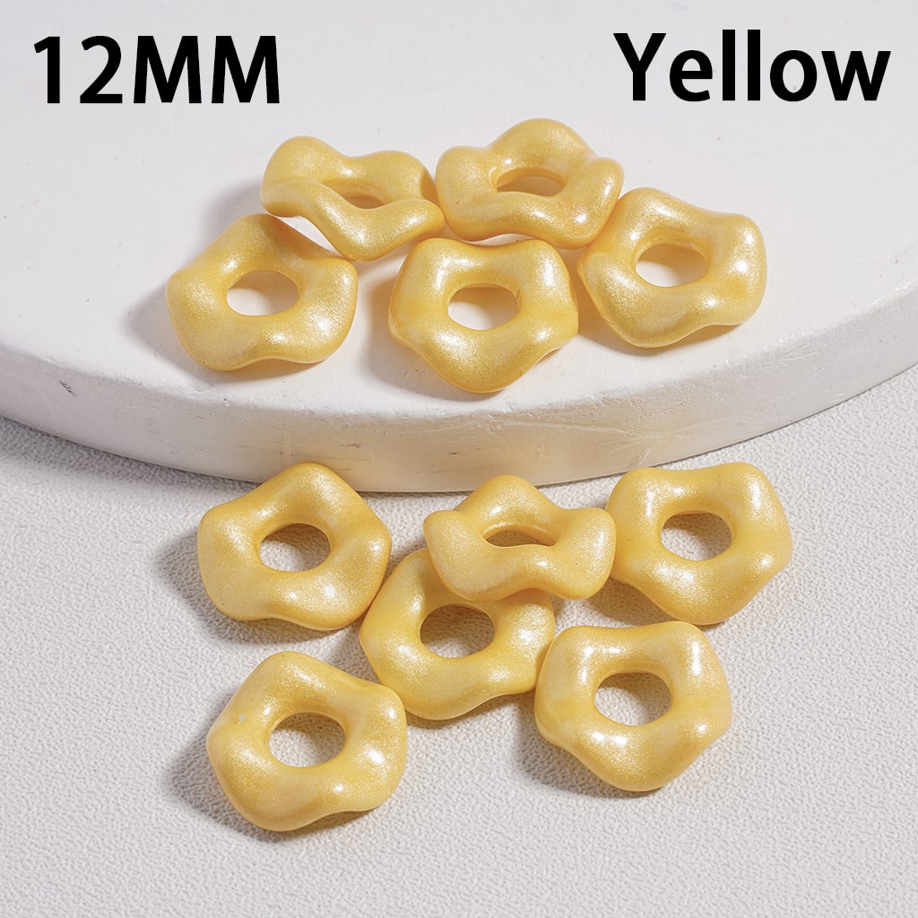 Light-Color Series Wavy Acrylic Spacer Beads Light Color Series, 12MM (Single Color is available for 500pcs(Whole Bag) Only)