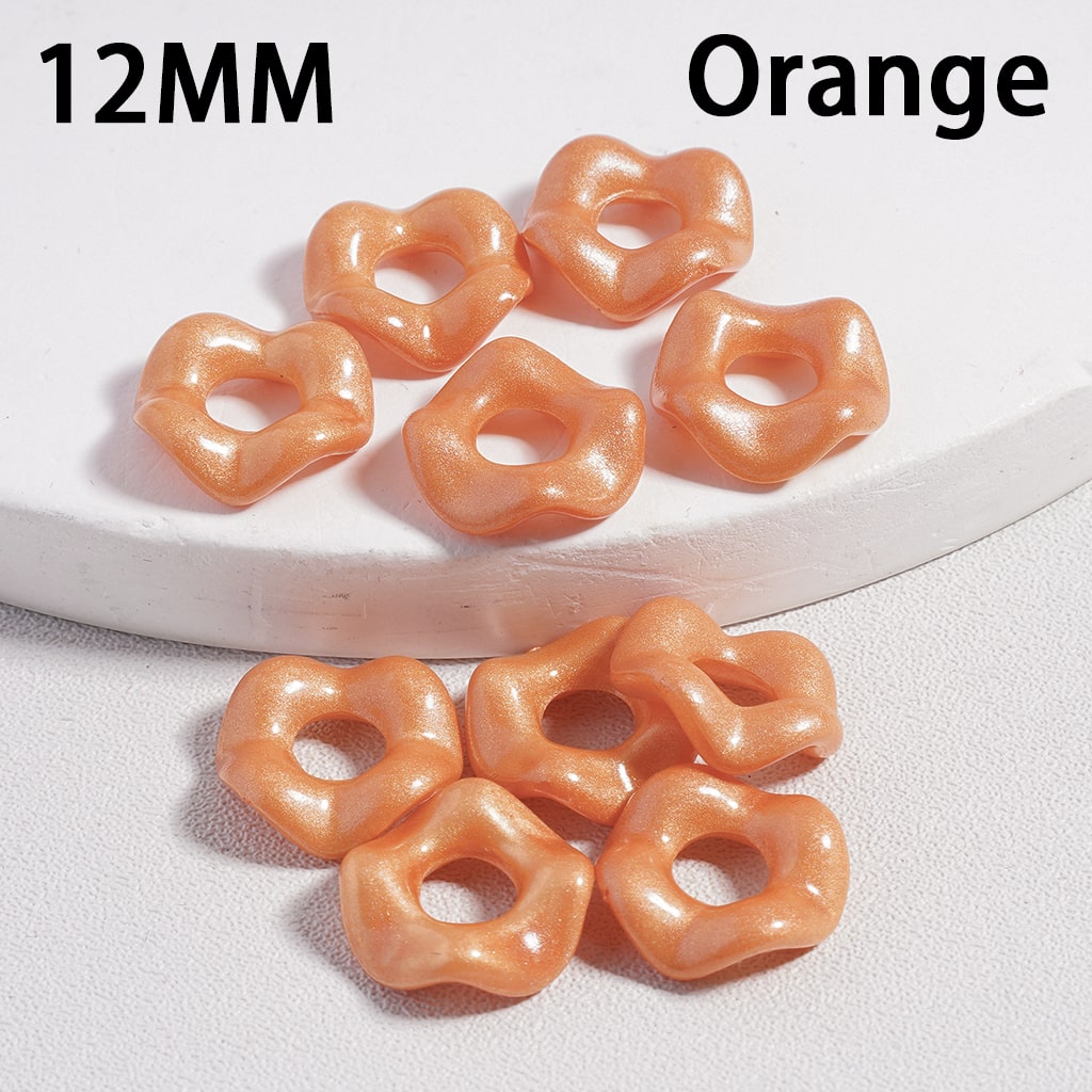 Light-Color Series Wavy Acrylic Spacer Beads Light Color Series, 12MM (Single Color is available for 500pcs(Whole Bag) Only)